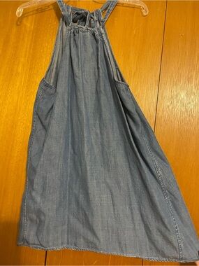 Sleeveless Chambray Halter Top - Blue